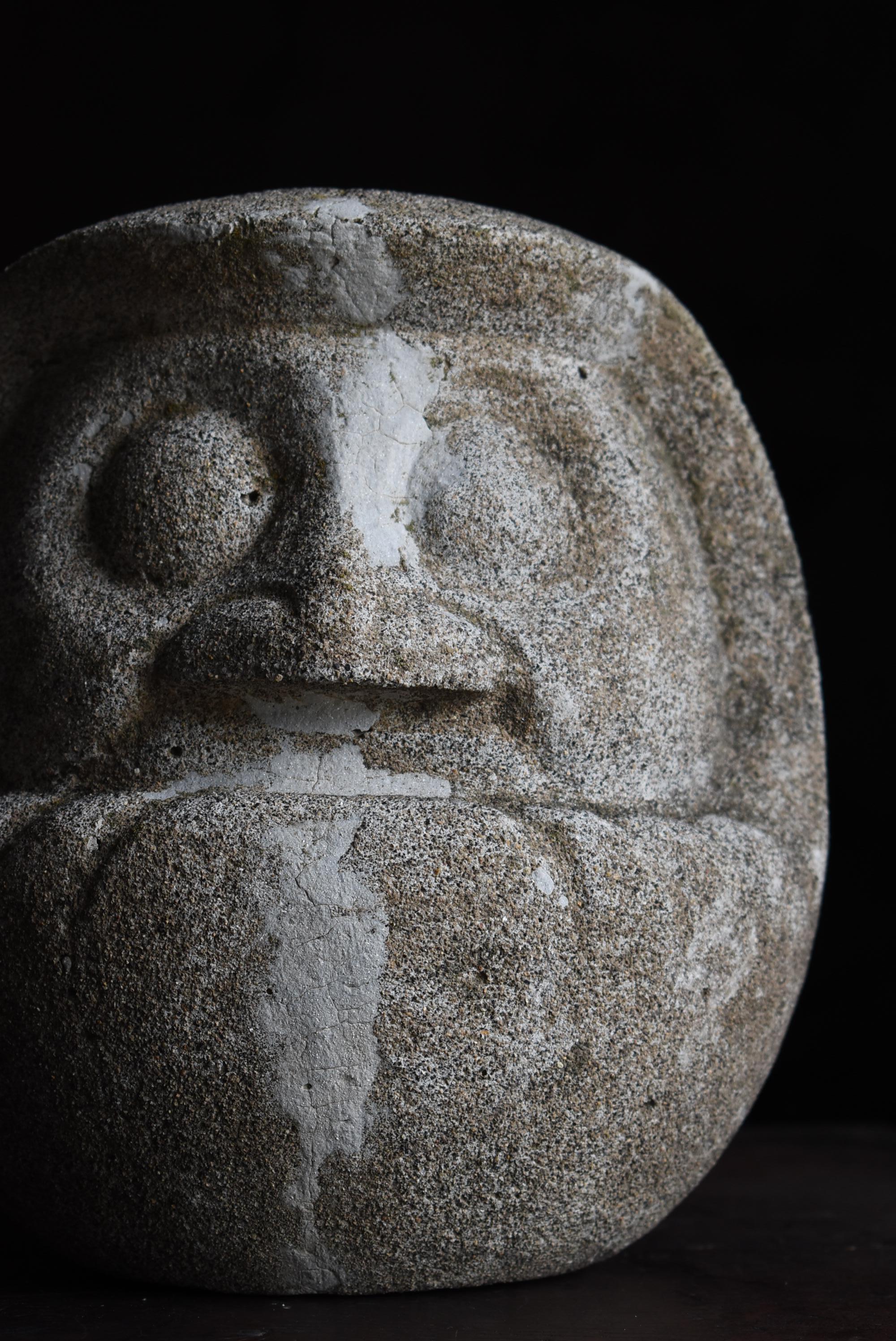 Japanese Antique Cement Daruma 1860s-1920s / Sculpture Wabi Sabi 11