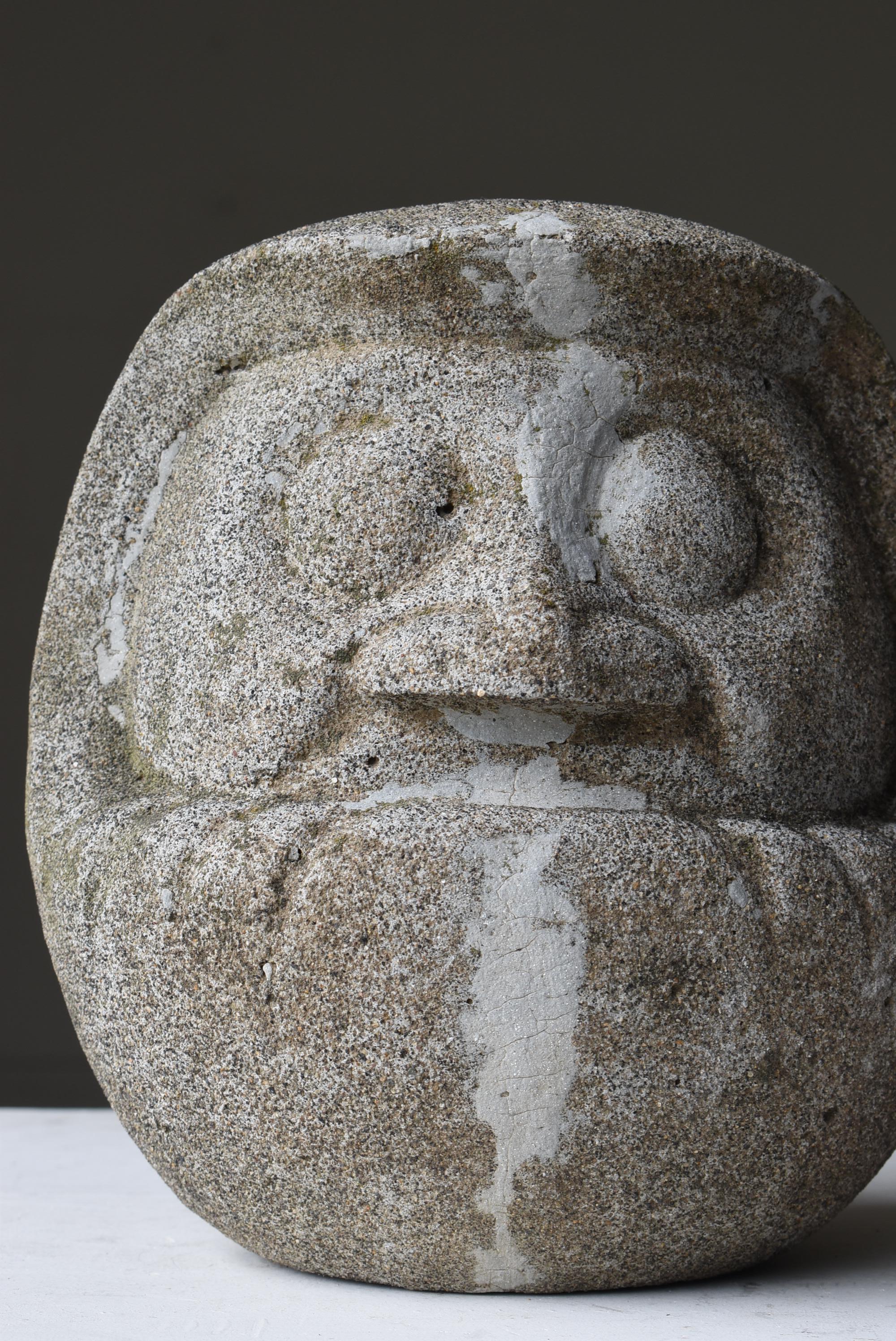 20th Century Japanese Antique Cement Daruma 1860s-1920s / Sculpture Wabi Sabi