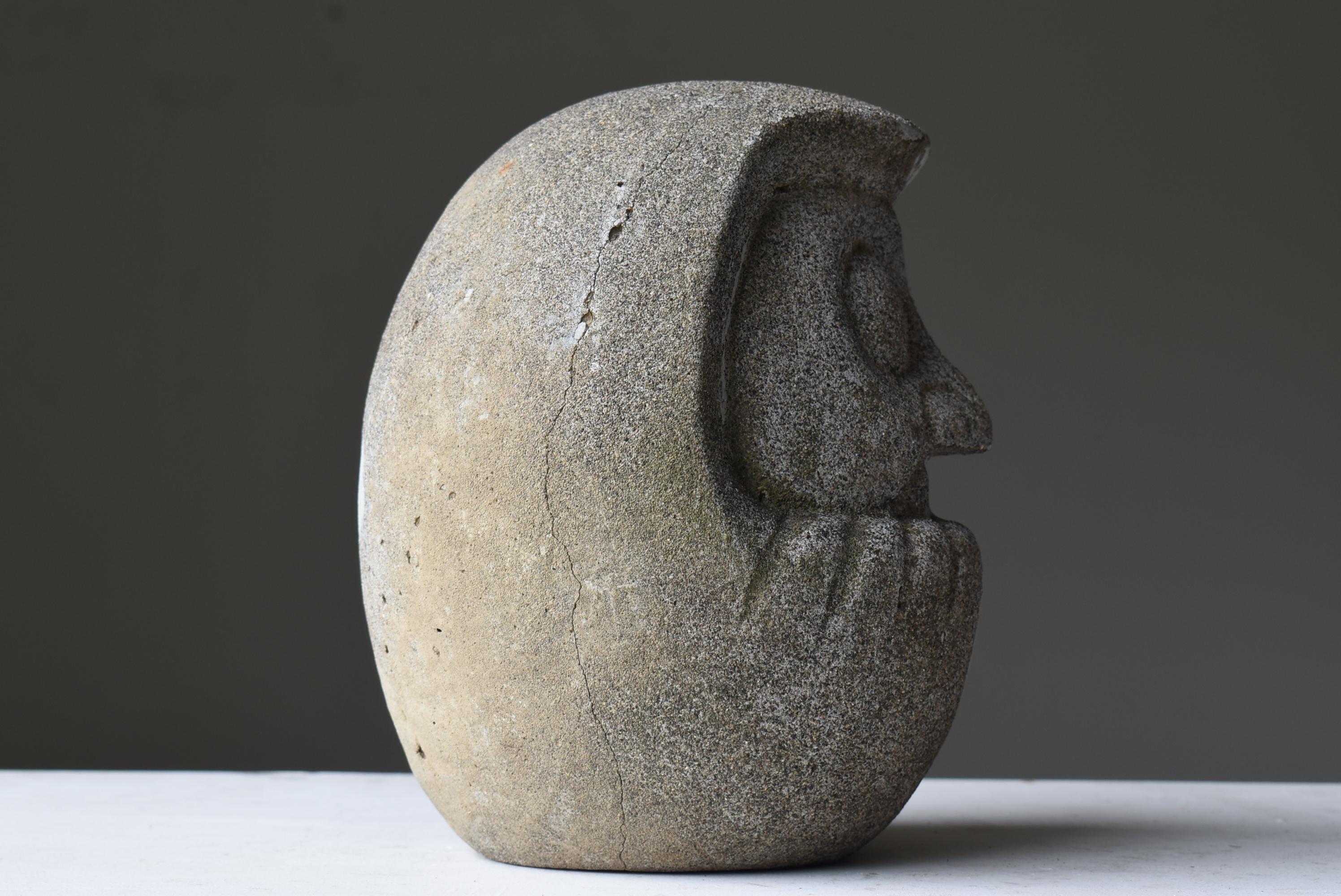 Japanese Antique Cement Daruma 1860s-1920s / Sculpture Wabi Sabi 3