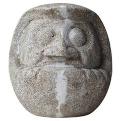 Japanese Antique Cement Daruma 1860s-1920s / Sculpture Wabi Sabi