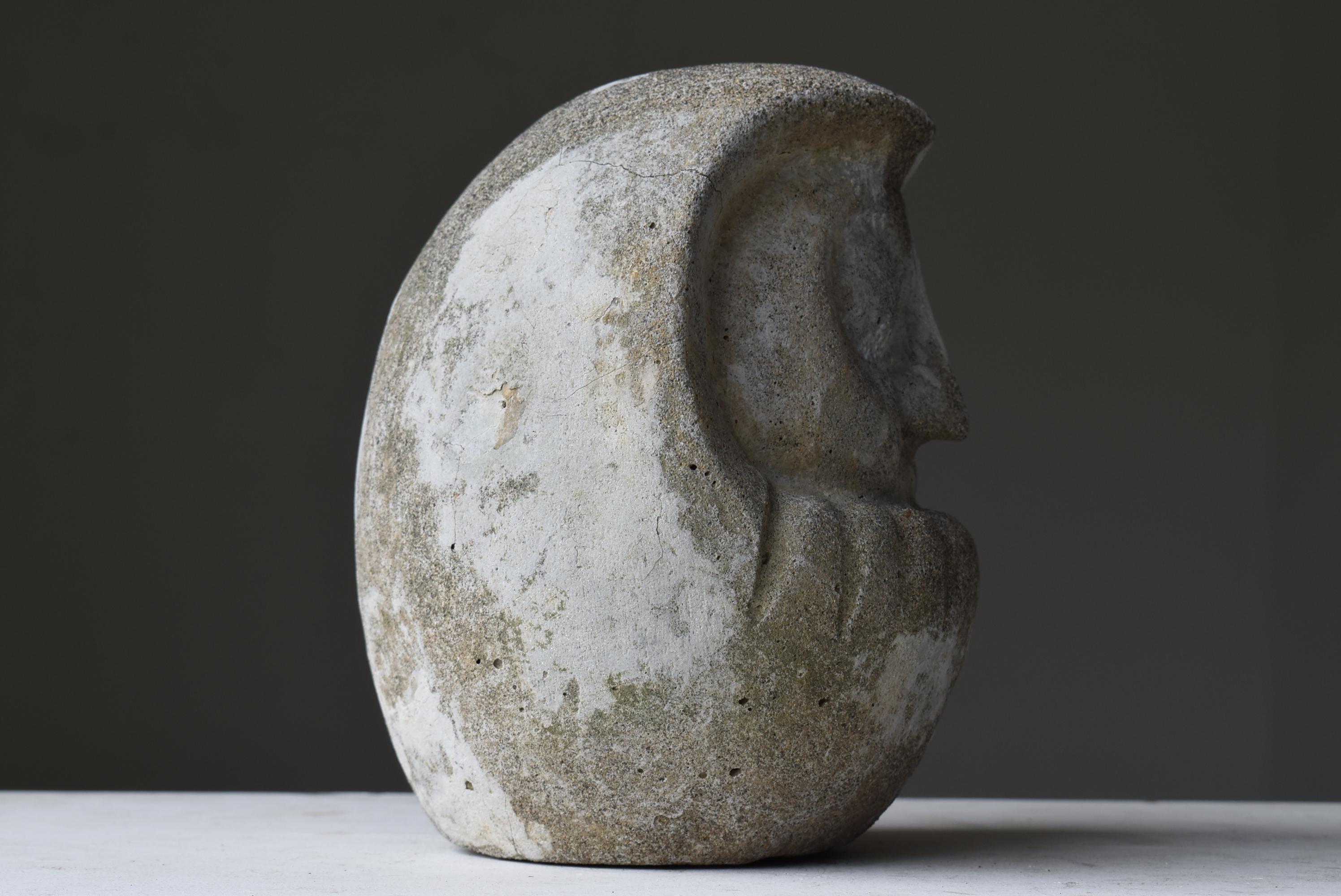 Japanese Antique Cement Daruma 1900s-1940s / Sculpture Wabisabi 6