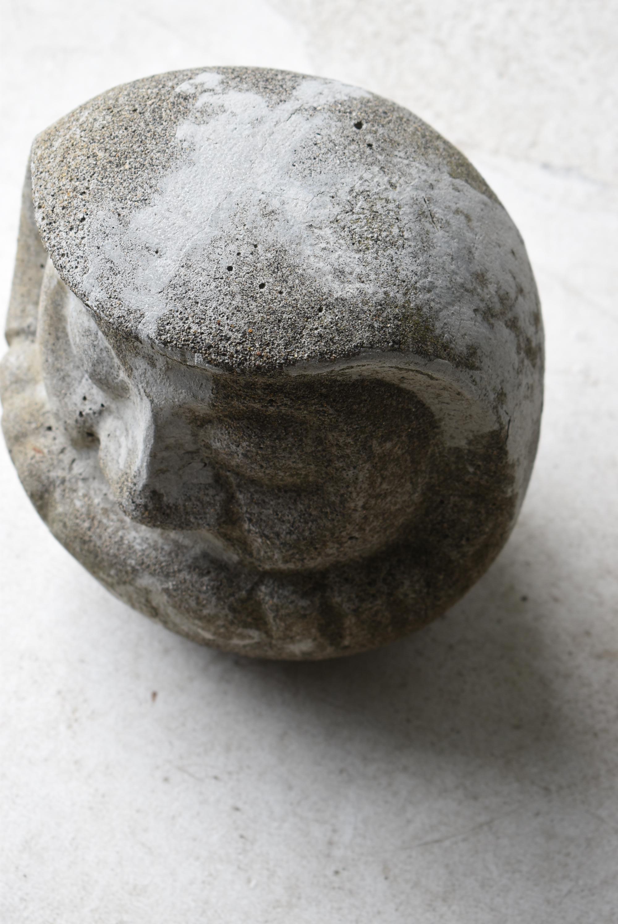 Japanese Antique Cement Daruma 1900s-1940s / Sculpture Wabisabi 8