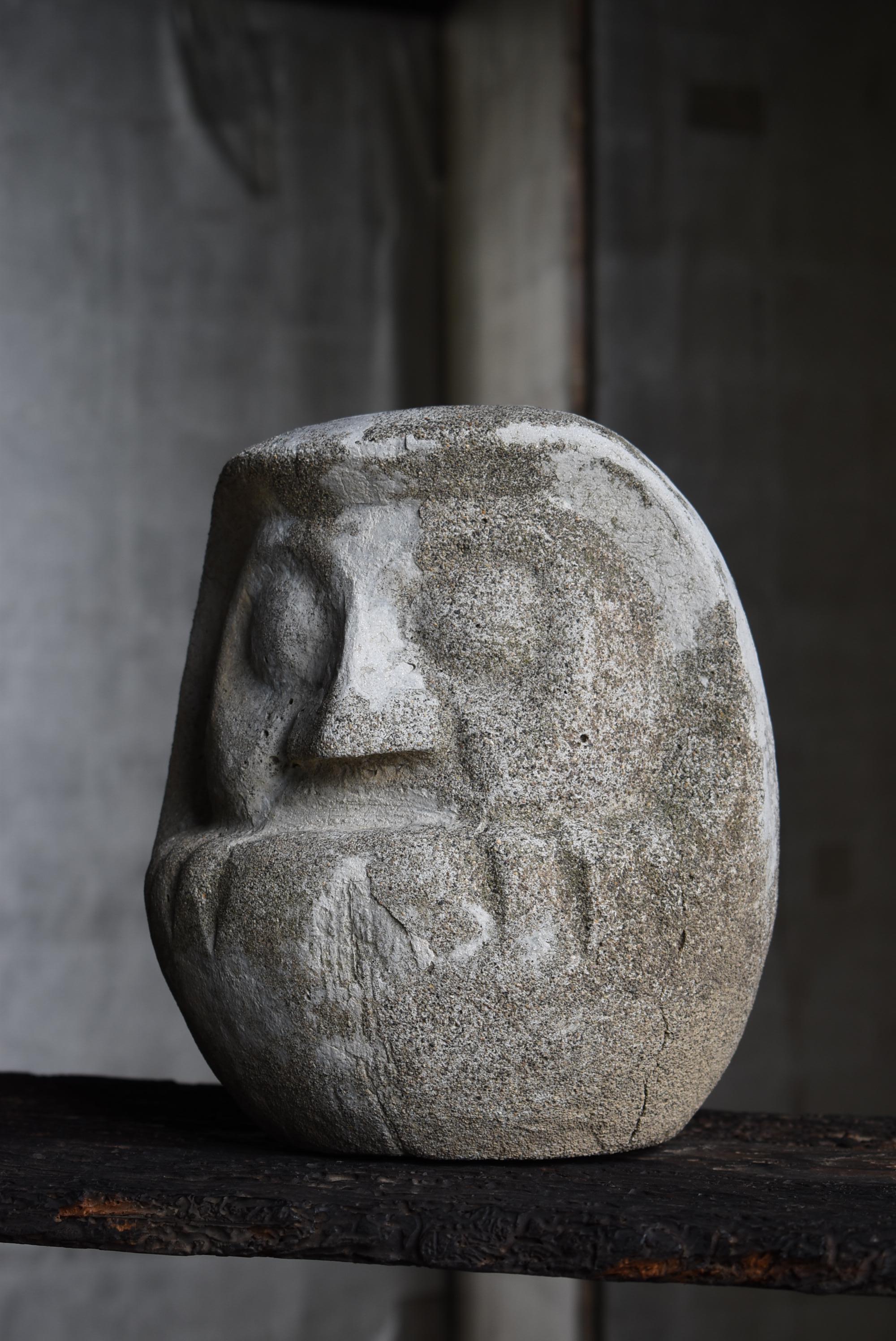 Japanese Antique Cement Daruma 1900s-1940s / Sculpture Wabisabi 10