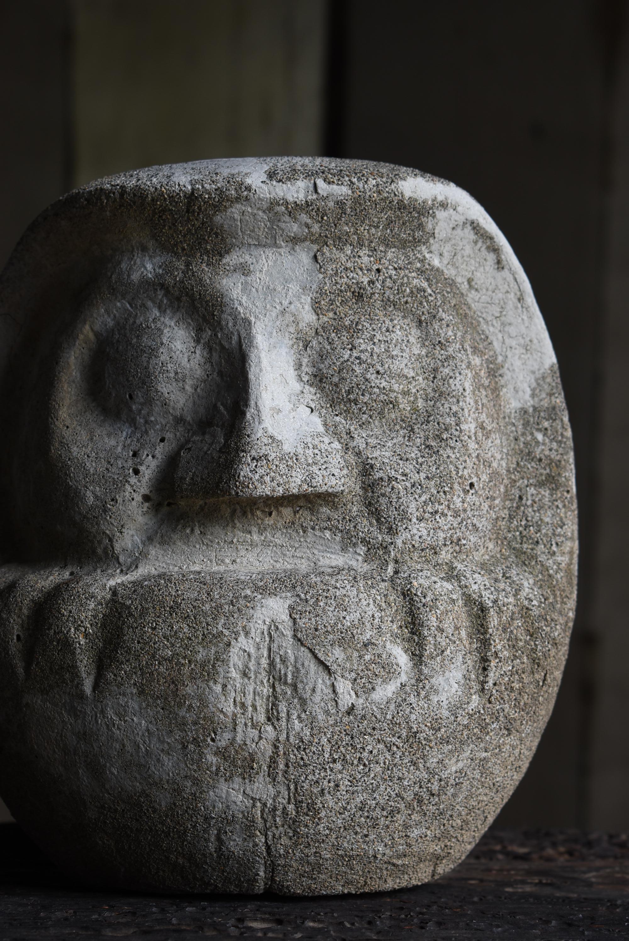 Japanese Antique Cement Daruma 1900s-1940s / Sculpture Wabisabi 11