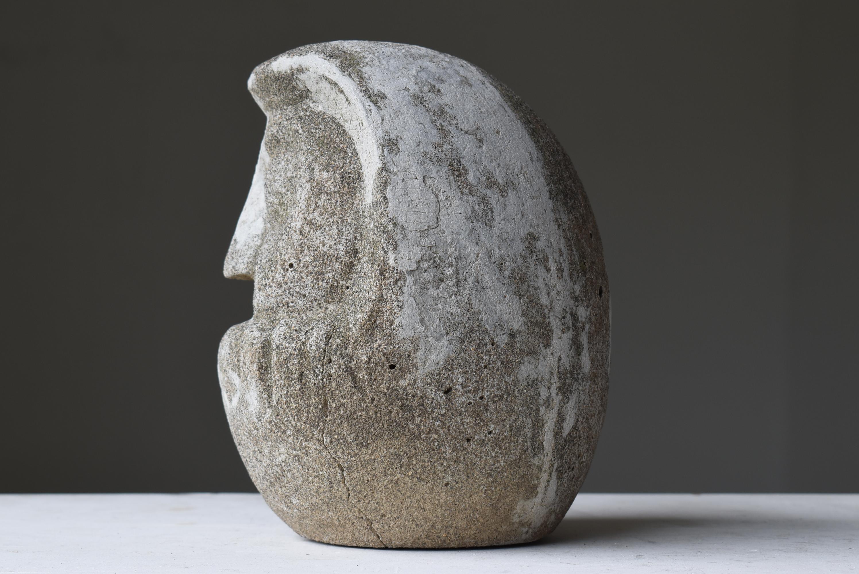 Japanese Antique Cement Daruma 1900s-1940s / Sculpture Wabisabi 2
