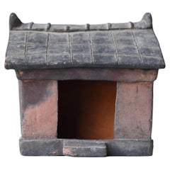 Japanese Antique Ceramic Building 1860s-1900s / God House Object Wabi Sabi 