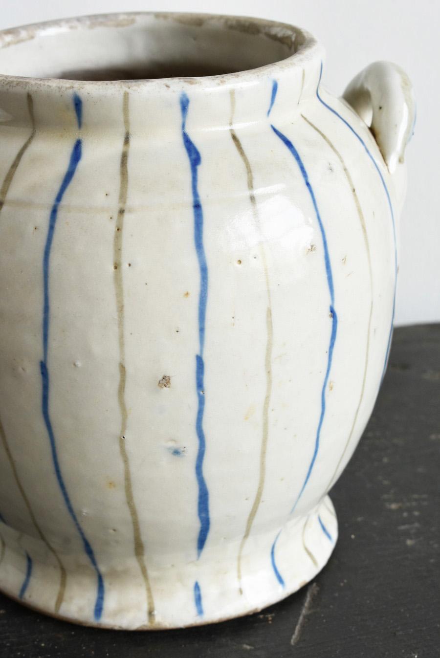 Japanische antike Keramik mit vertikalen Streifen / 1800er Jahre / Edo-Periode im Angebot 7