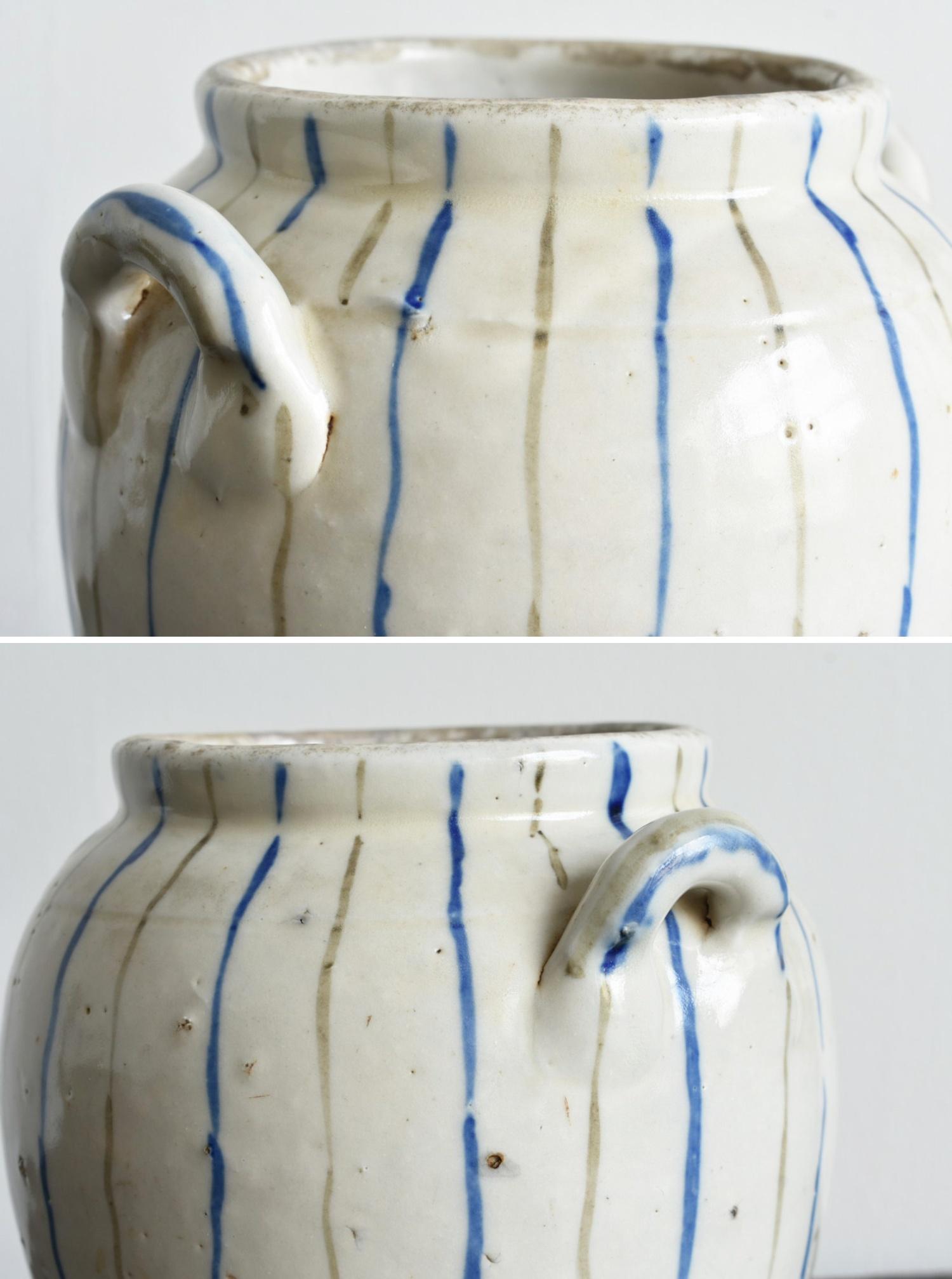 Japanische antike Keramik mit vertikalen Streifen / 1800er Jahre / Edo-Periode im Angebot 8