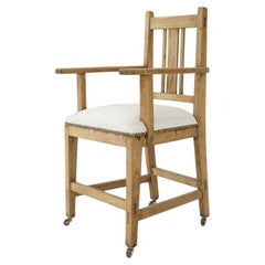 Japanese Antique Chair Children's Caster Chestnut 1940s-1950s