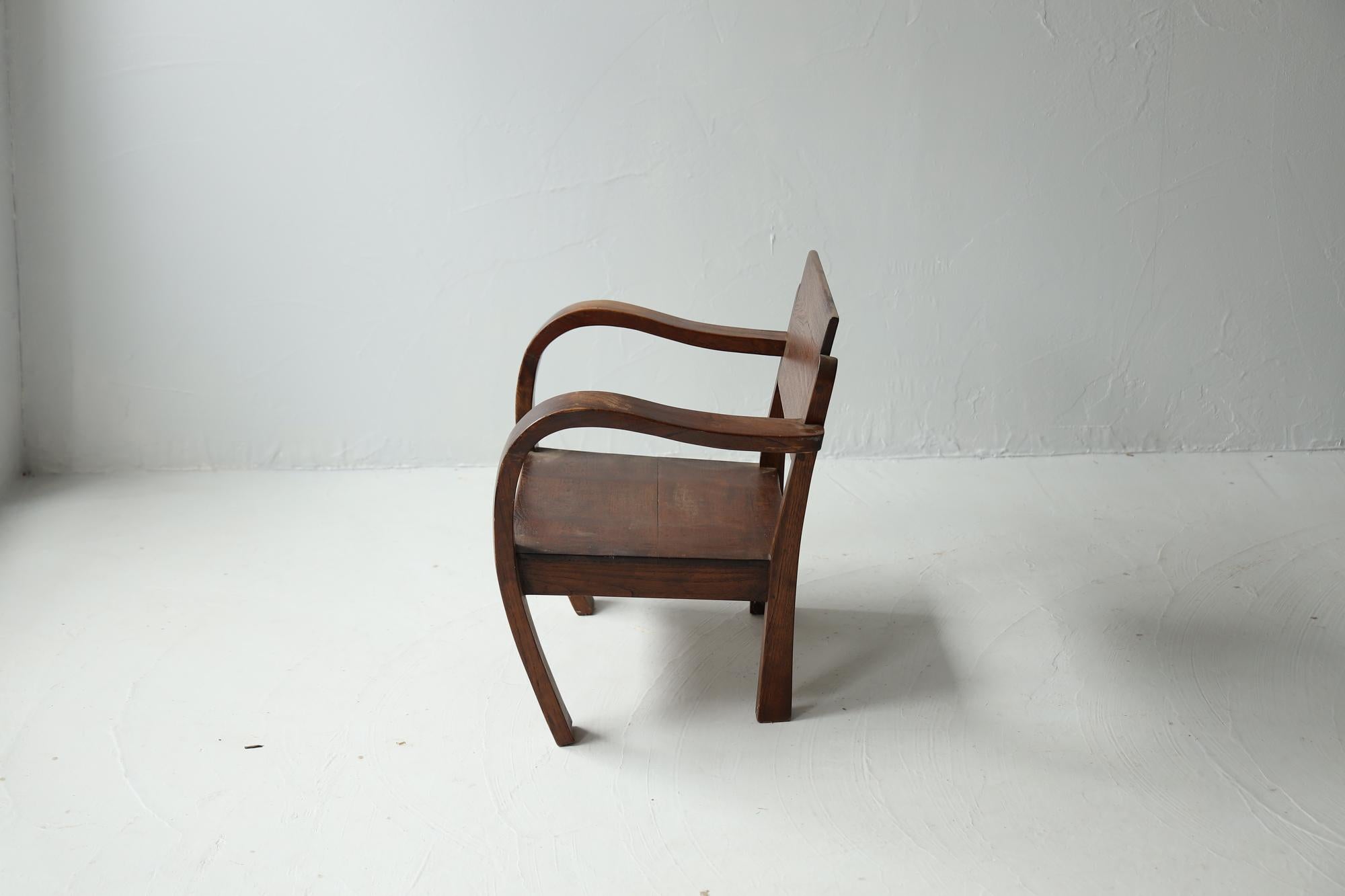 Japanese Antique Chair, Primitive Japanese Wooden Chair, Wabi-Sabi In Good Condition For Sale In Katori-Shi, 12