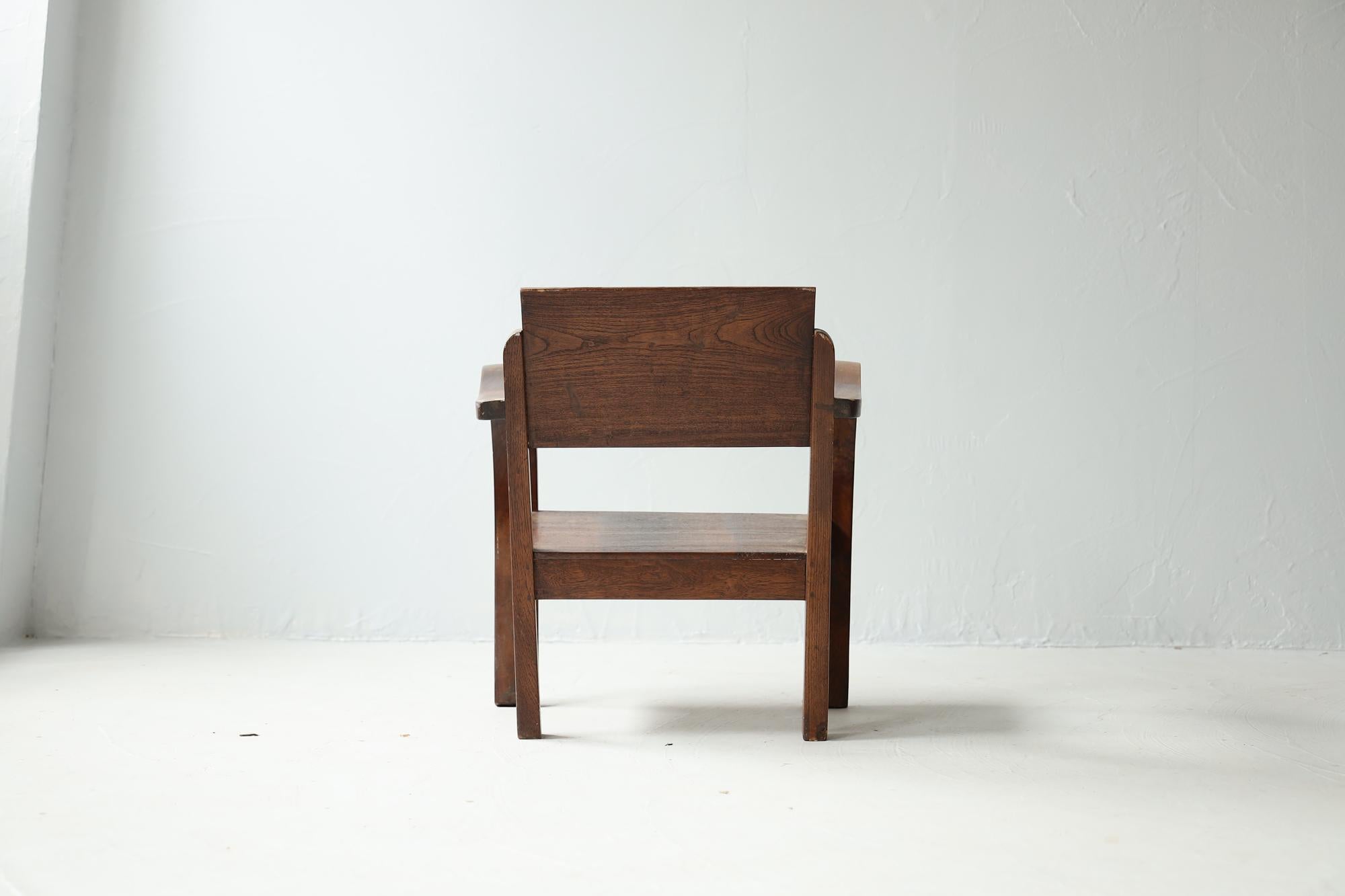 Japanese Antique Chair, Primitive Japanese Wooden Chair, Wabi-Sabi For Sale 1
