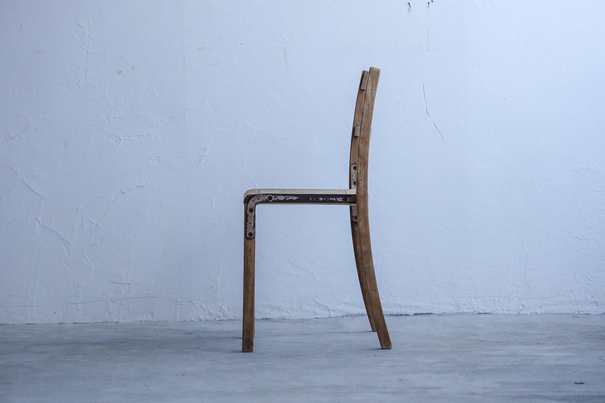 Japanese Antique Chairs, Rustic Wooden Chair, Wabi-Sabi For Sale 4