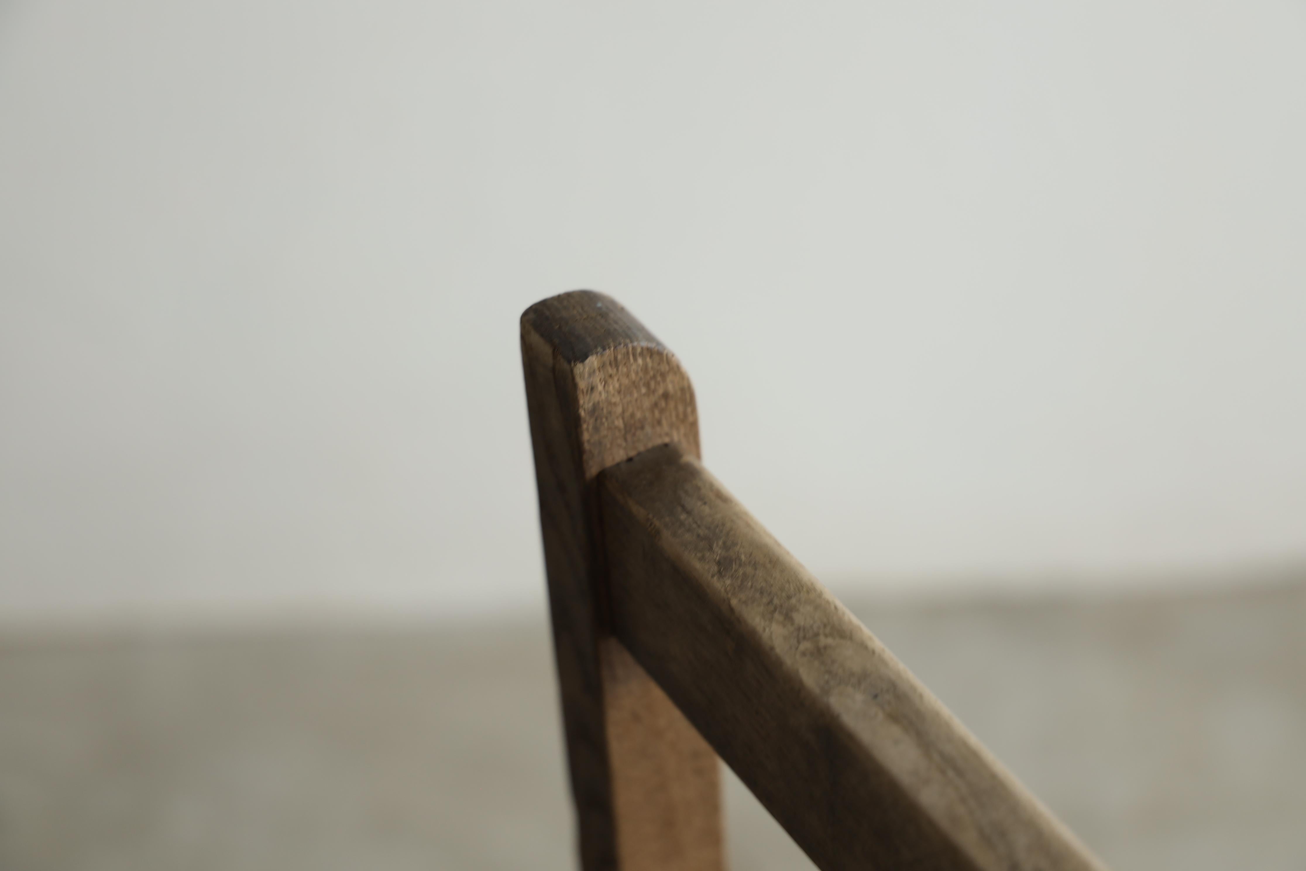 Japanese Antique Chairs, Primitive Wooden Chair, Wabi-Sabi For Sale 5