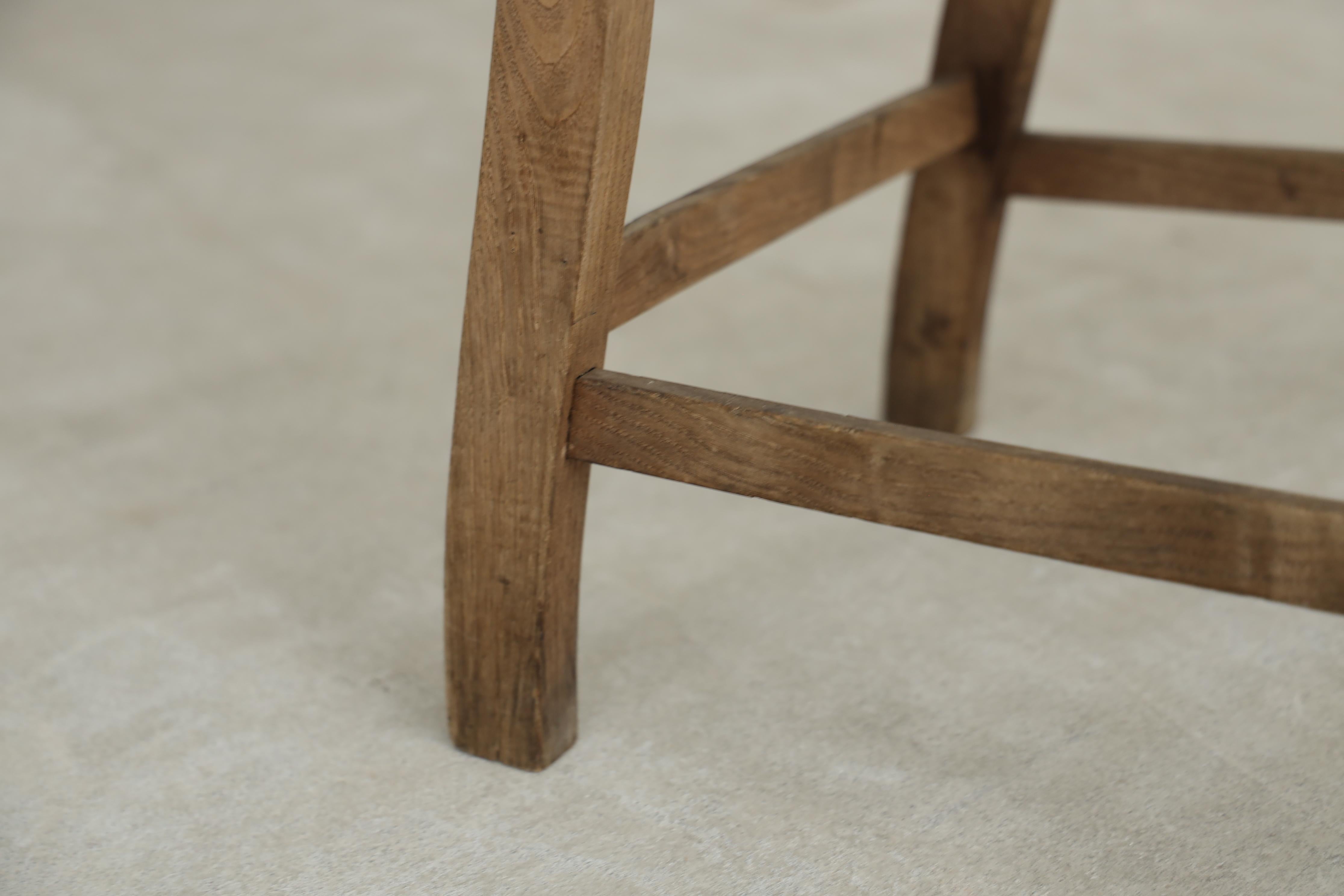 Japanese Antique Chairs, Primitive Wooden Chair, Wabi-Sabi For Sale 7