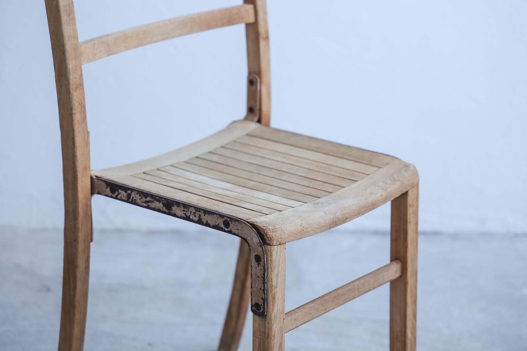 Showa Japanese Antique Chairs, Rustic Wooden Chair, Wabi-Sabi For Sale