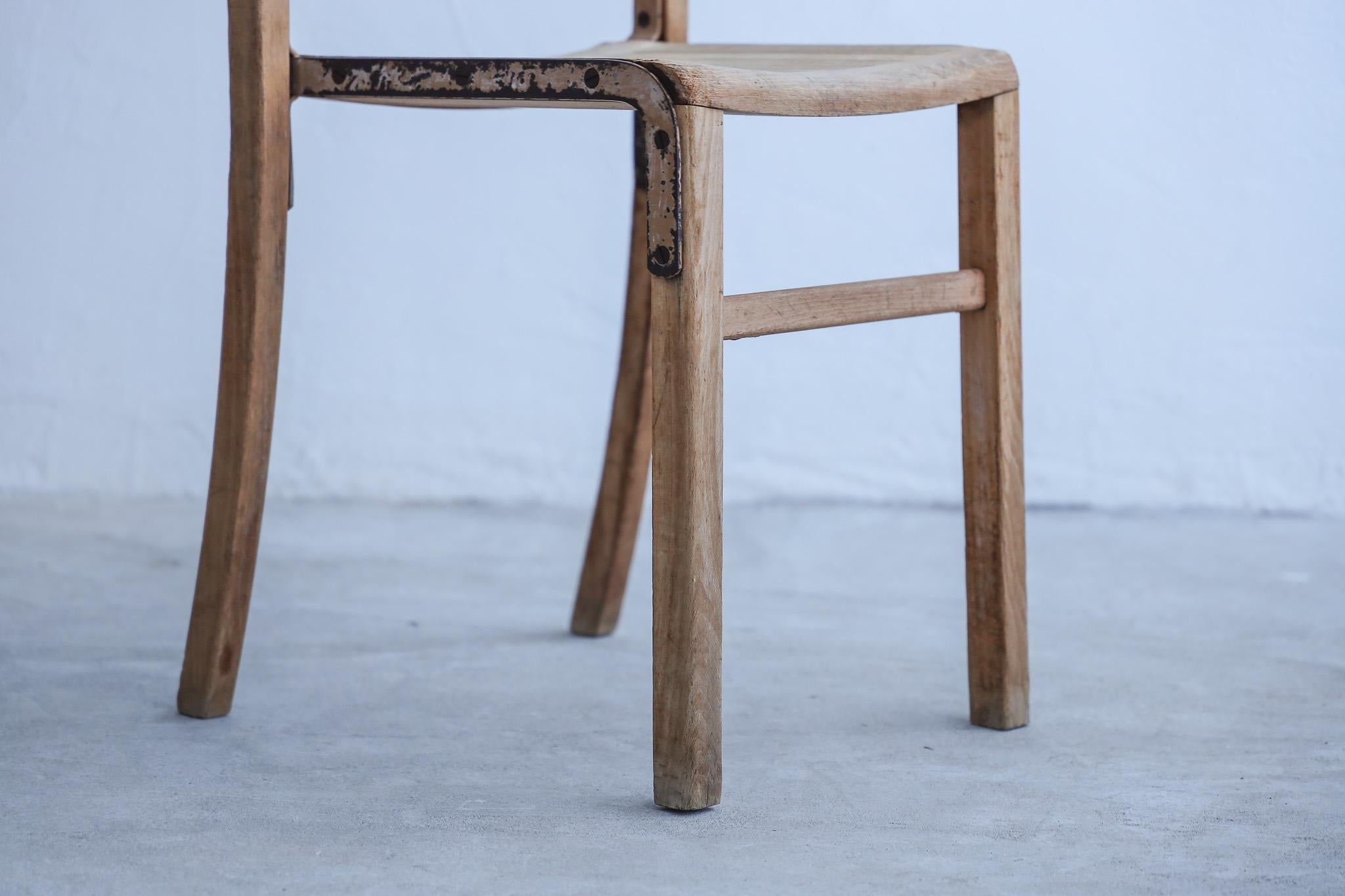 Hand-Carved Japanese Antique Chairs, Rustic Wooden Chair, Wabi-Sabi For Sale