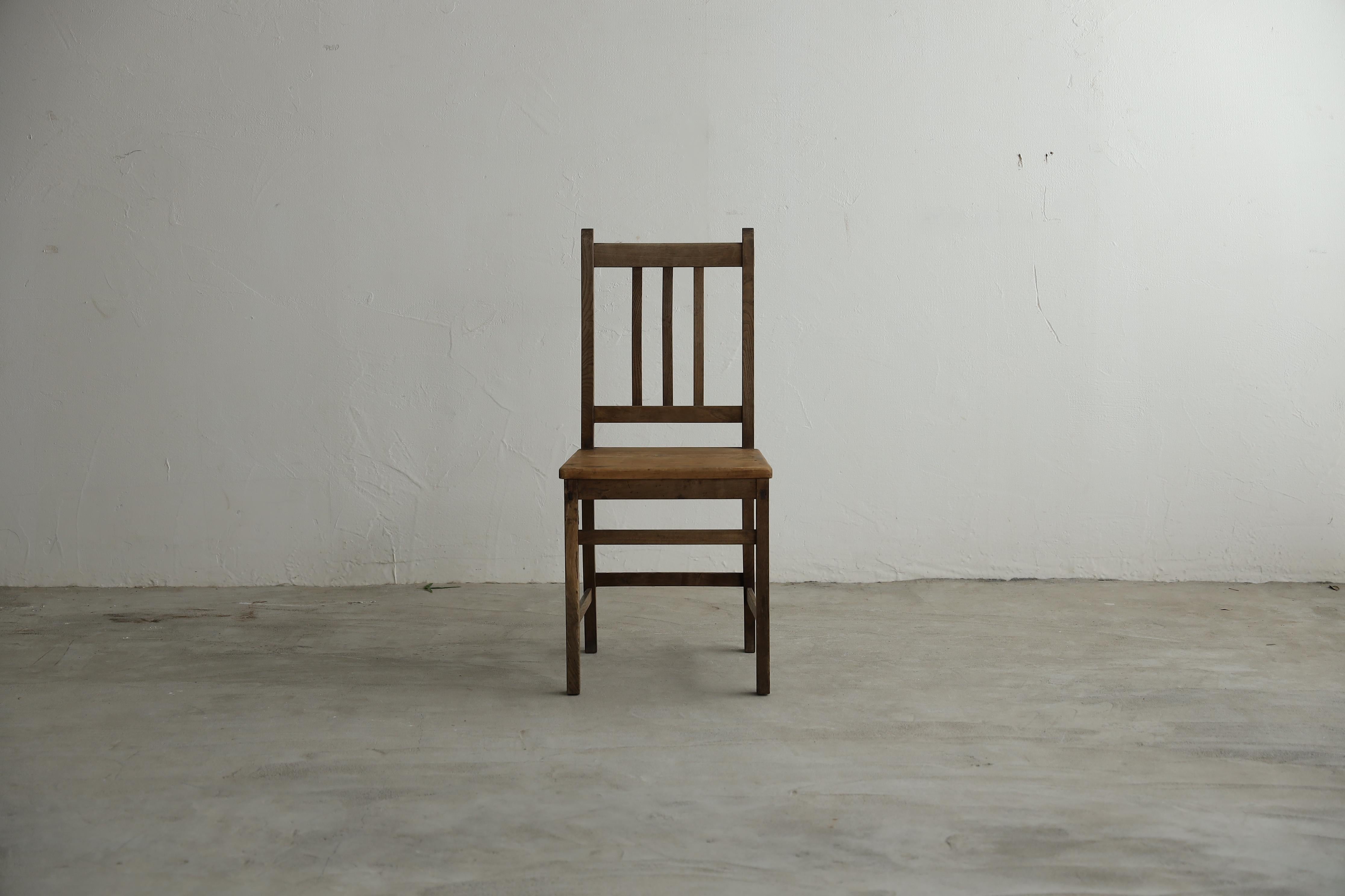 Hand-Carved Japanese Antique Chairs, Primitive Wooden Chair, Wabi-Sabi For Sale