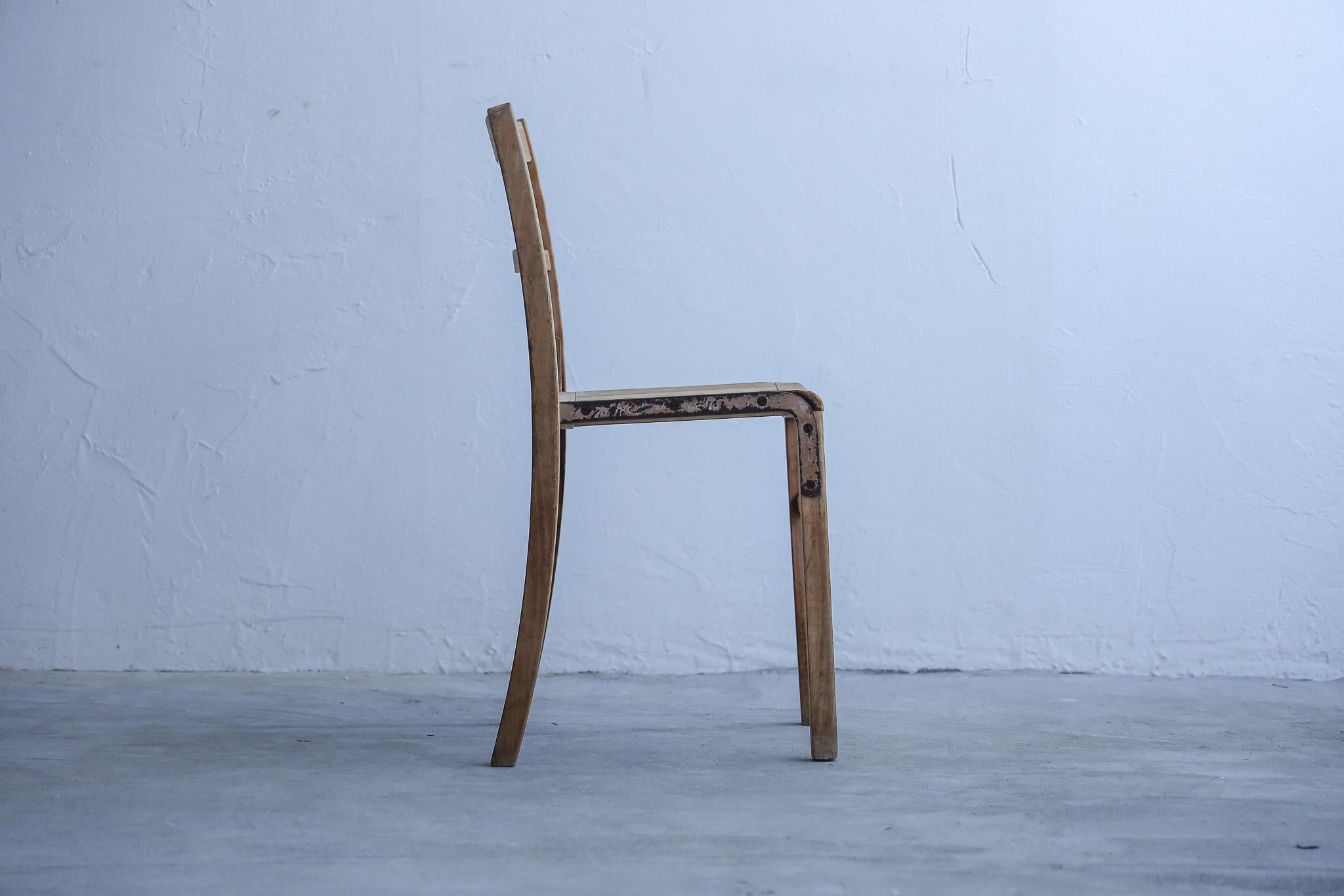 Japanese Antique Chairs, Rustic Wooden Chair, Wabi-Sabi For Sale 3
