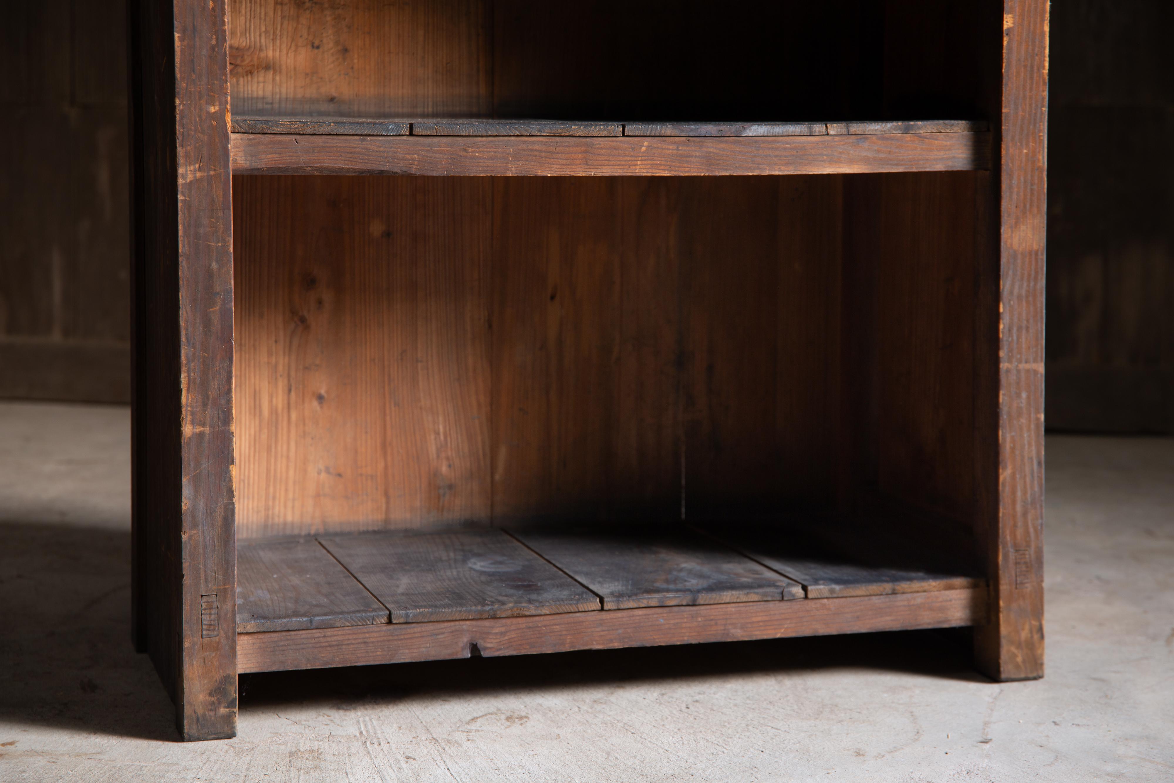 Japanese antique checkout counter w/shelf, wabi sabi side table, display stand For Sale 8