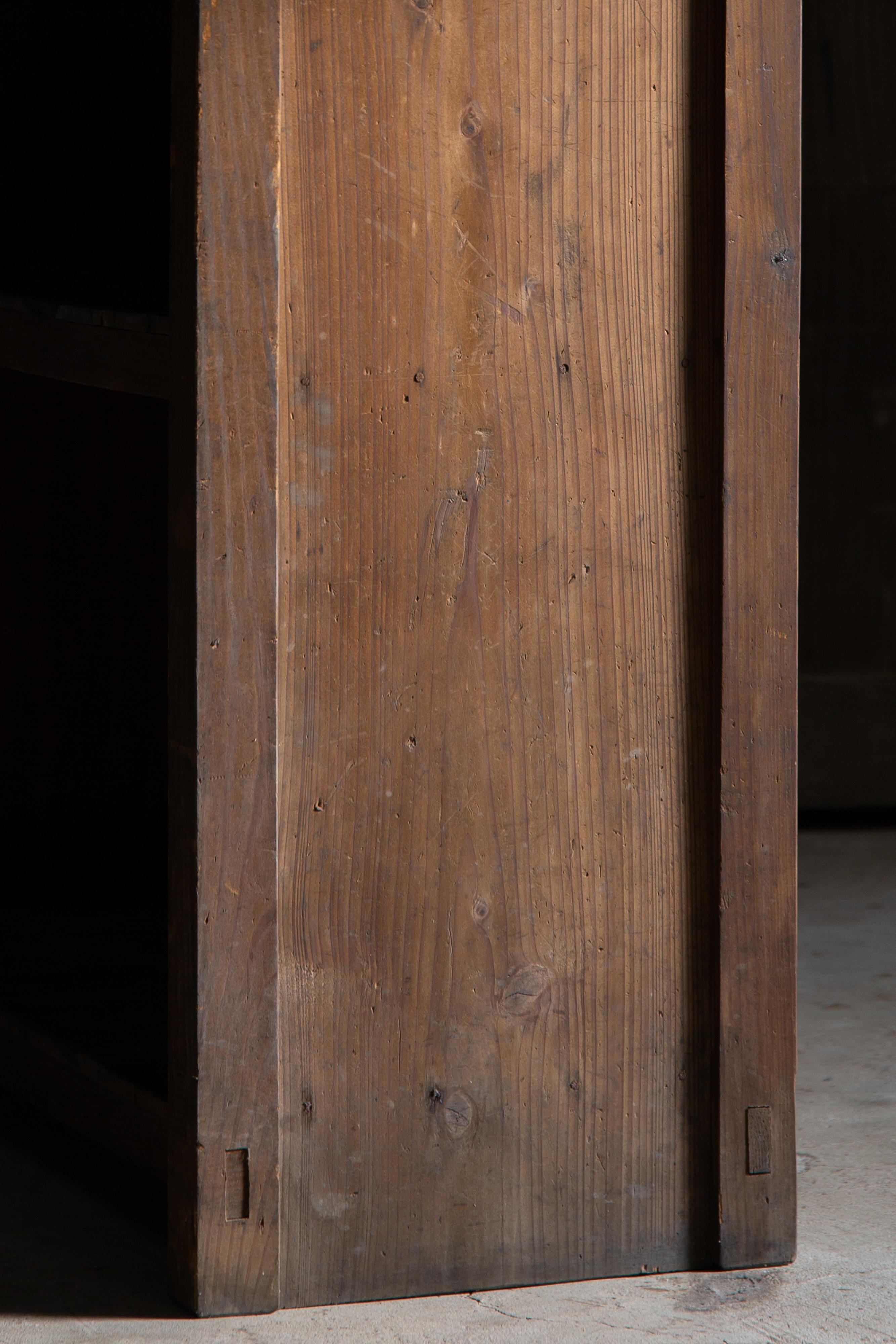 Japanese antique checkout counter w/shelf, wabi sabi side table, display stand For Sale 1