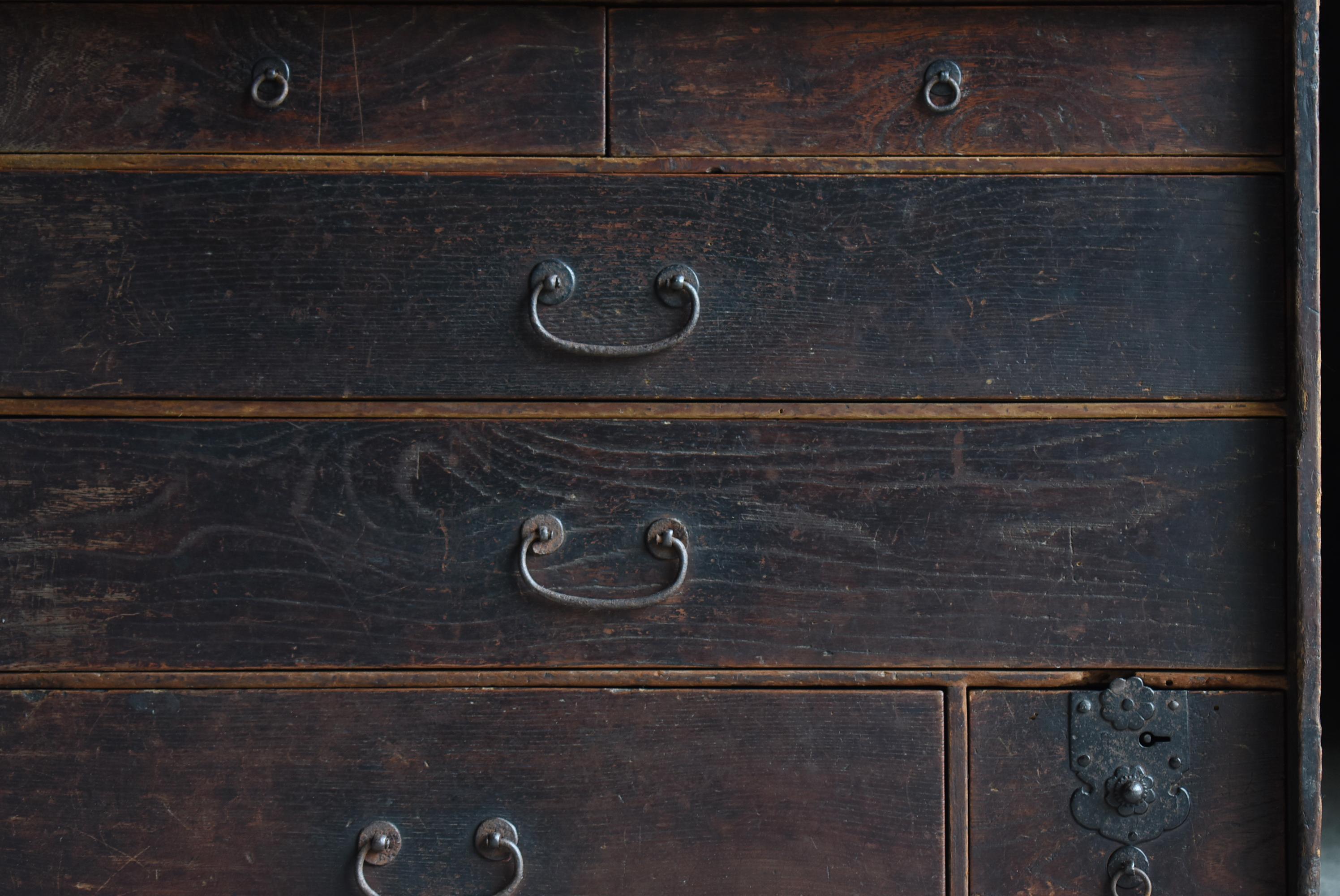Japanese Antique Chest of Drawers 1860s-1900s / Tansu Nightstand Wabi Sabi en venta 8