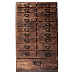 Japanese Antique Chest Of Drawers / Cabinet Tansu / 1868-1912s / Wabi-Sabi Minge