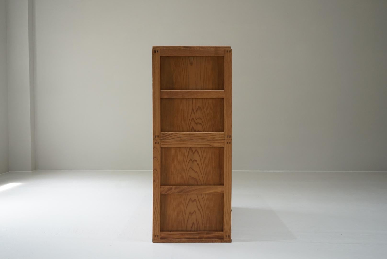 Japanese Antique Chest of drawers Storage shelves Zelkova wood Wabi-Sabi For Sale 12