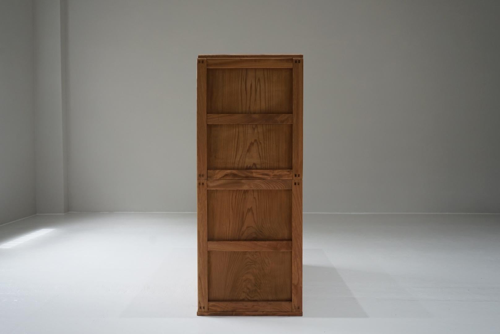Japanese Antique Chest of drawers Storage shelves Zelkova wood Wabi-Sabi For Sale 13