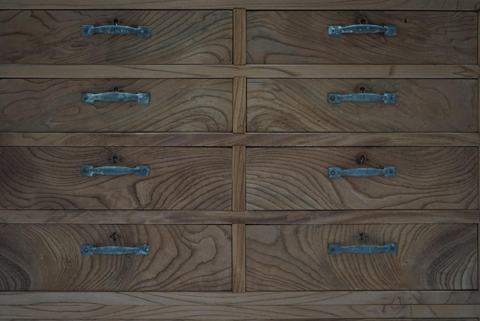 20th Century Japanese Antique Chest of drawers Storage shelves Zelkova wood Wabi-Sabi For Sale