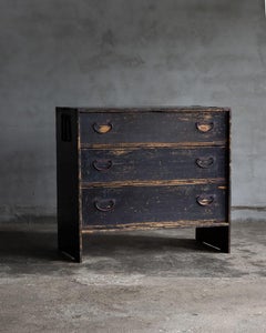 Meiji Era Japanese Tansu Chest of Drawers, Cedar Wood, Wabi-Sabi 1868–1912