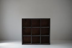 Scaffale antico giapponese in castagno e cedro, Circa 1960, Japandi Wabi-Sabi