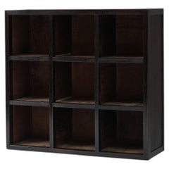 Scaffale antico giapponese in castagno e cedro, Circa 1960, Japandi Wabi-Sabi