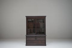 Japanese Antique Chestnut Glass Cabinet, 1894, Wabi-Sabi