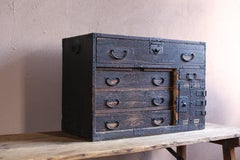Japanese Antique Chests of Drawers 1800s-1860s/Safe Storage Cabinet Wabisabi