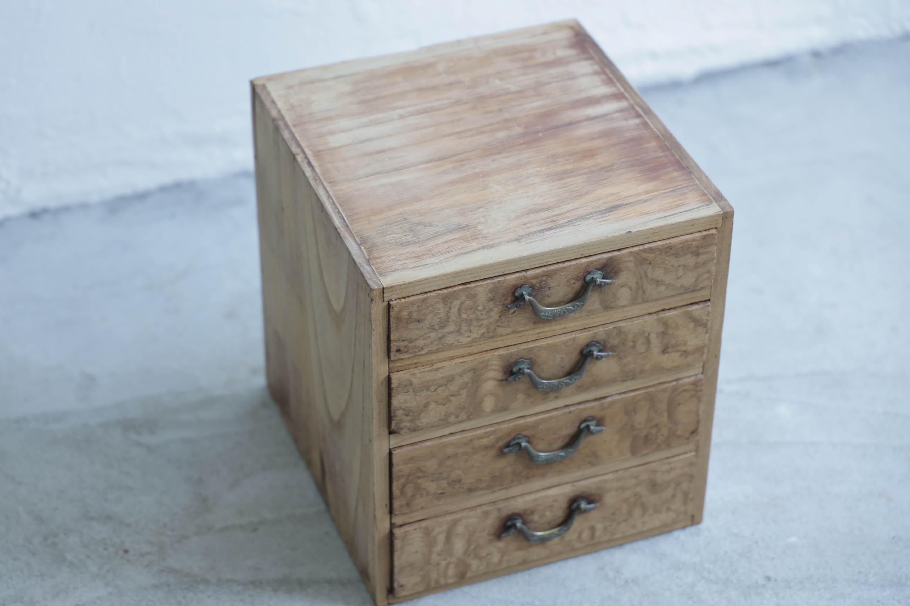 Hand-Crafted Japanese Antique Small Chests of Drawers 1860s-1900s /Tansu, Wabi-Sabi