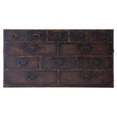 Japanese Antique Chests of Drawers 1860s-1920s/Tansu Commodes Cabinet Wabisabi