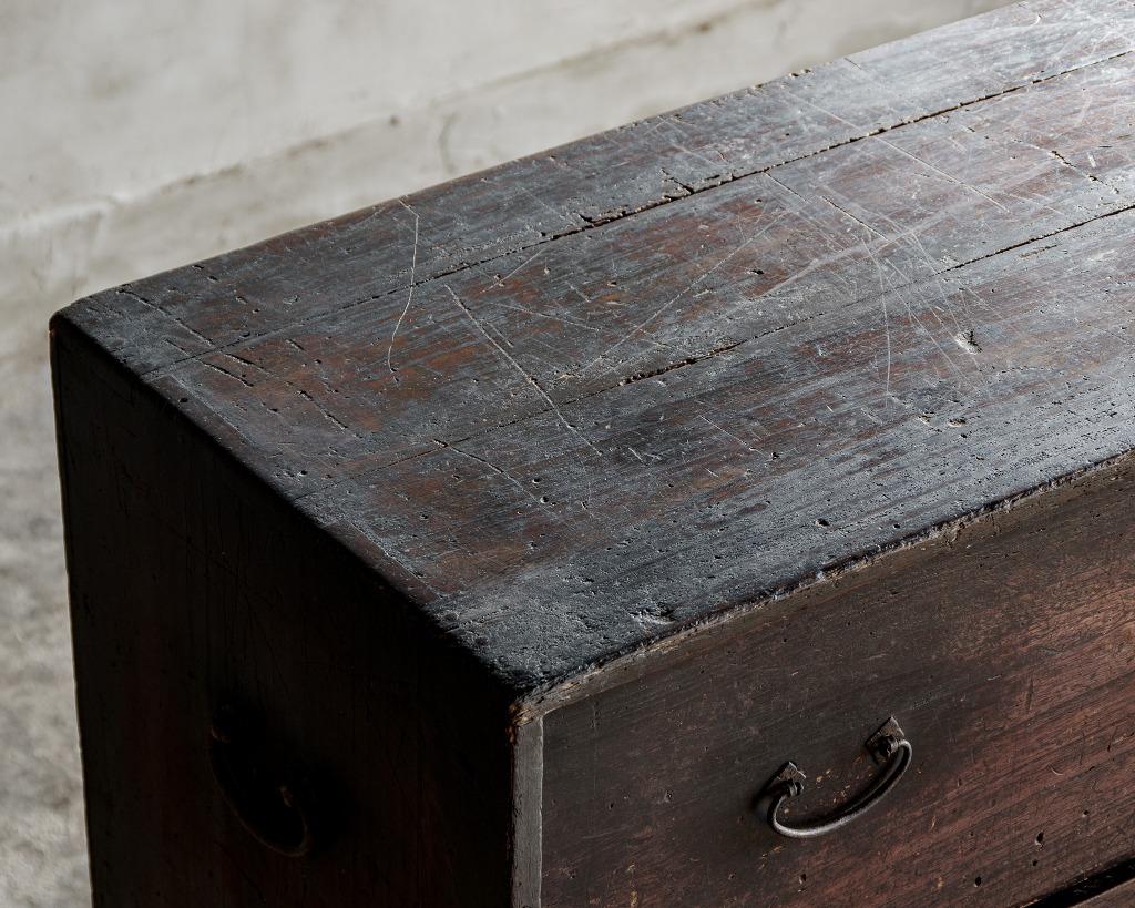 Japanese Antique Tansu Chests of drawers, Late Edo Period'Late 1800s', Wabi Sabi For Sale 7