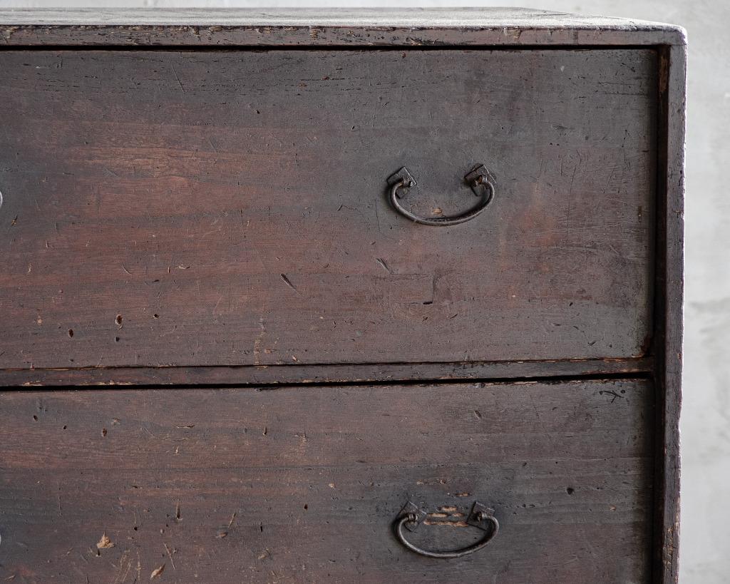 Wood Japanese Antique Tansu Chests of drawers, Late Edo Period'Late 1800s', Wabi Sabi For Sale