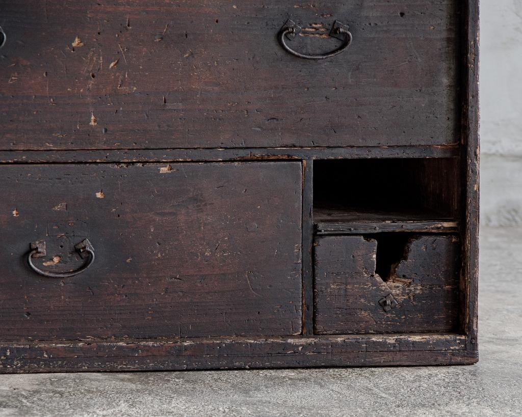 Japanese Antique Tansu Chests of drawers, Late Edo Period'Late 1800s', Wabi Sabi For Sale 2