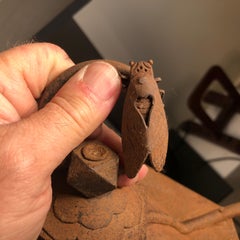 Japanese Antique "Cicada" Moon & Cloud Lantern Bronze 150 Years Old