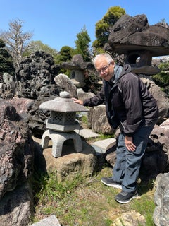 Japanese Antique Classic Lantern Yukimi , Hand Carved With Fine Trellis details