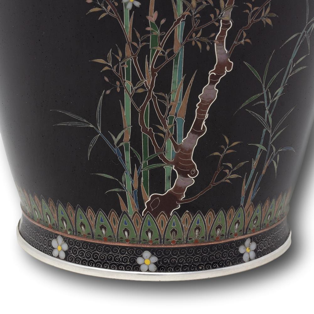 Japanese Antique Cloisonne Enamel Vase Hayashi Kodenji For Sale 7