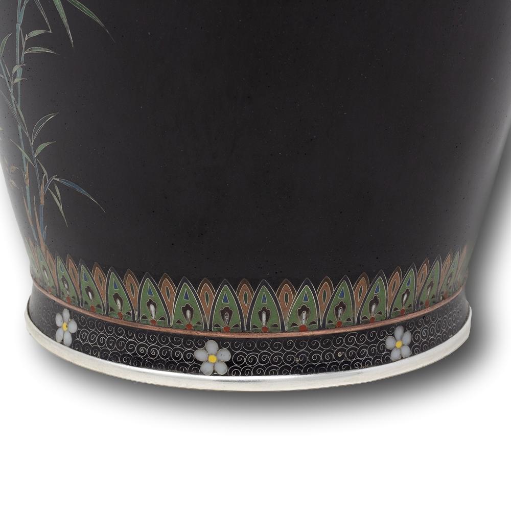 Japanese Antique Cloisonne Enamel Vase Hayashi Kodenji For Sale 8