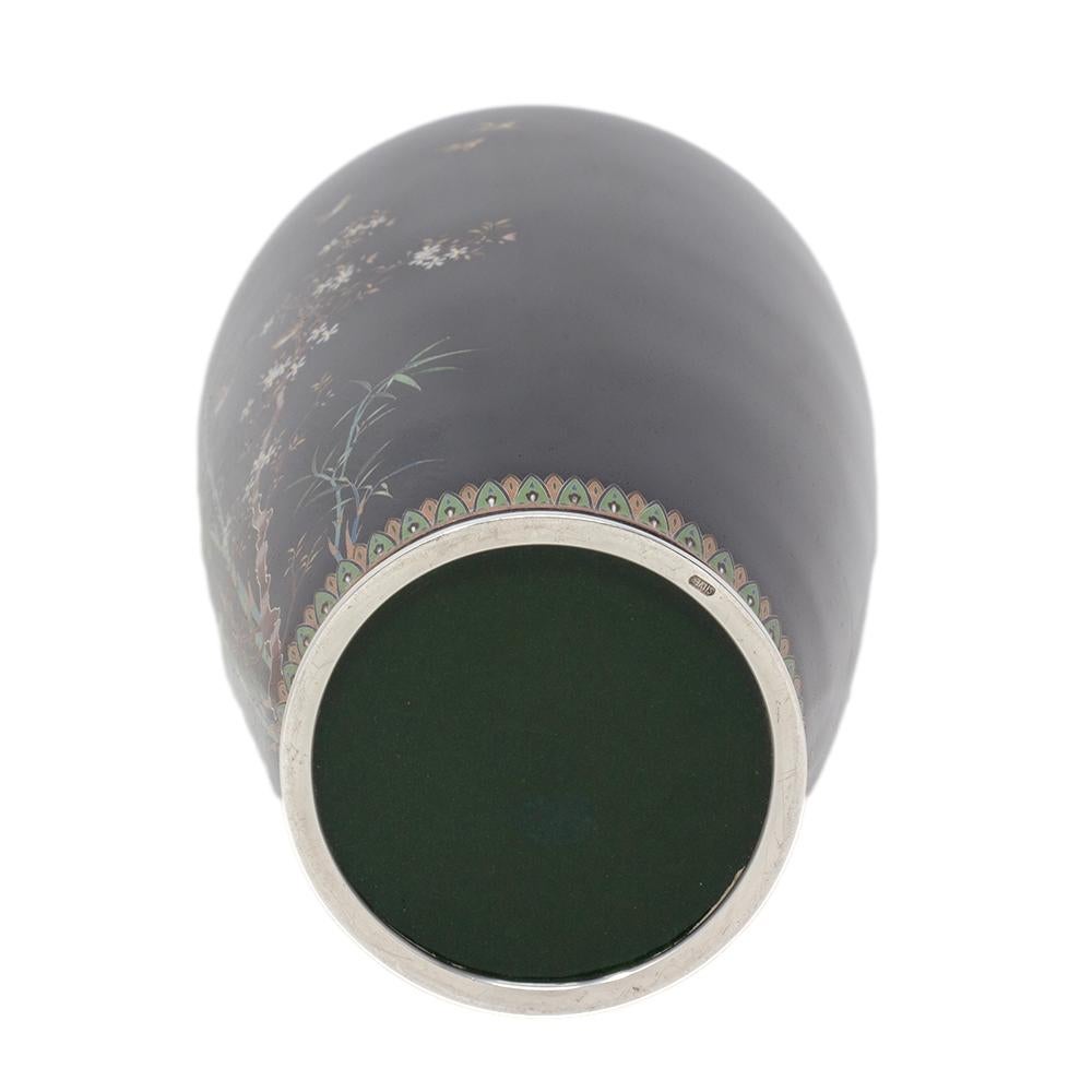 Japanese Antique Cloisonne Enamel Vase Hayashi Kodenji For Sale 1
