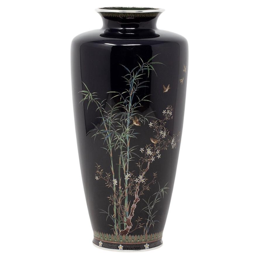 Japanese Antique Cloisonne Enamel Vase Hayashi Kodenji