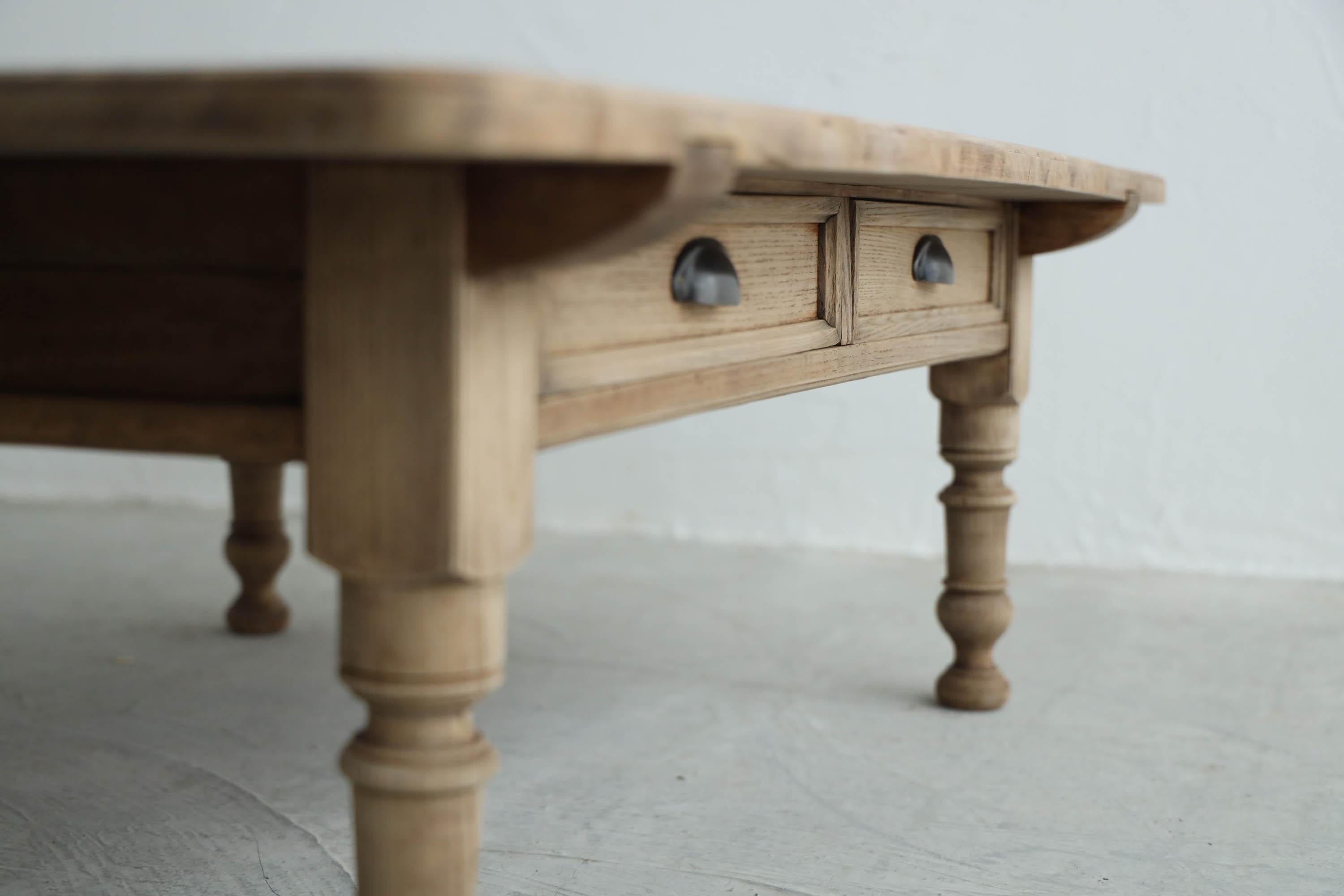 Japanese Antique Coffee Table, Desk, Single Plate, Wabi-Sabi, Early 20th Century 8