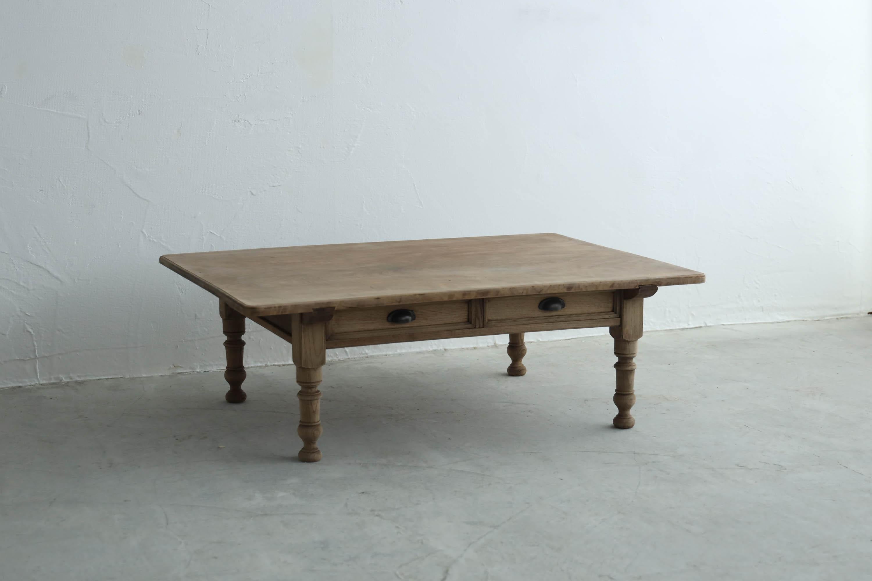 Hand-Crafted Japanese Antique Coffee Table, Desk, Single Plate, Wabi-Sabi, Early 20th Century