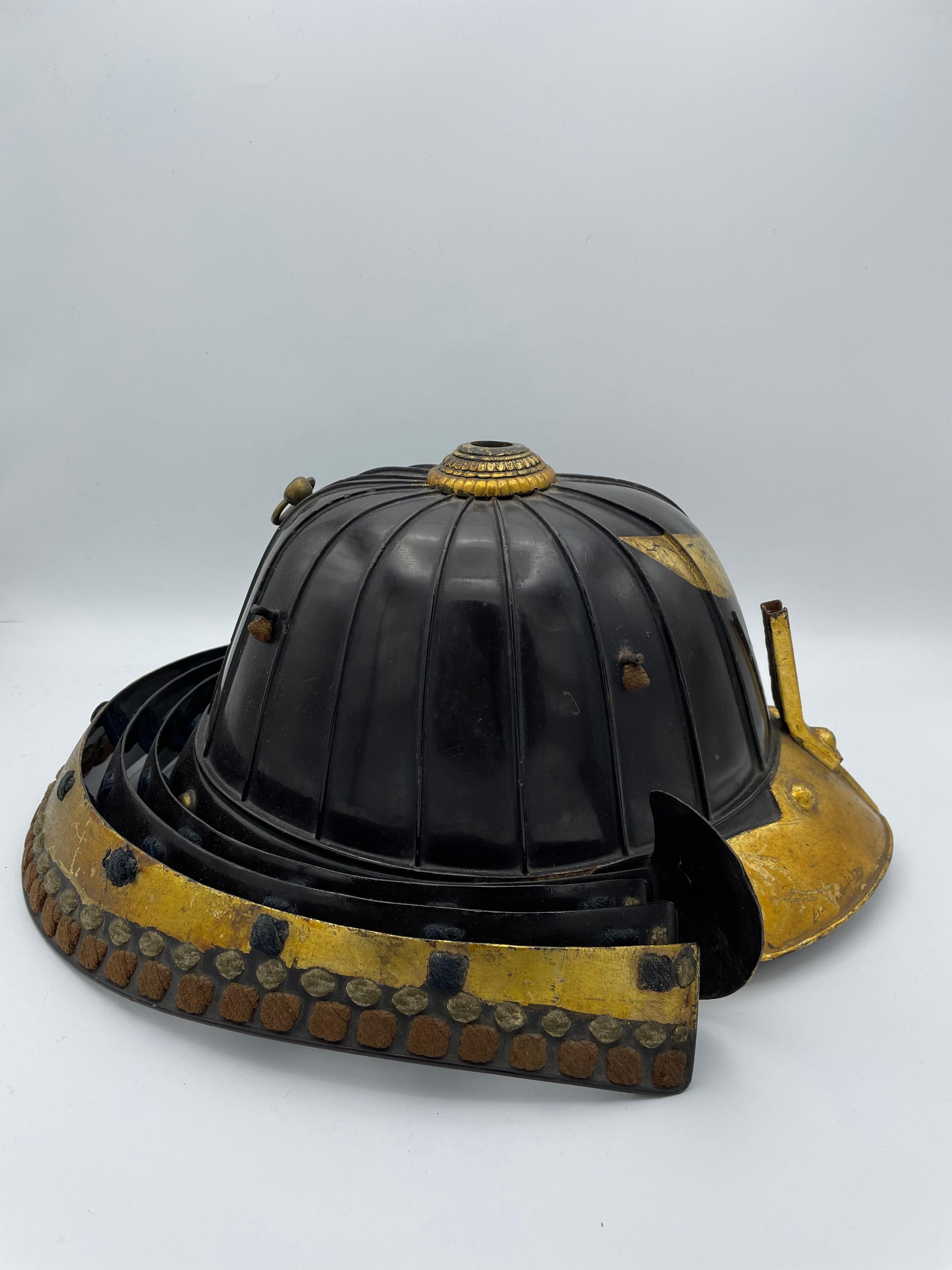 Iron Japanese Antique Combat Helmet 'Kabuto' 1800s Edo Era For Sale
