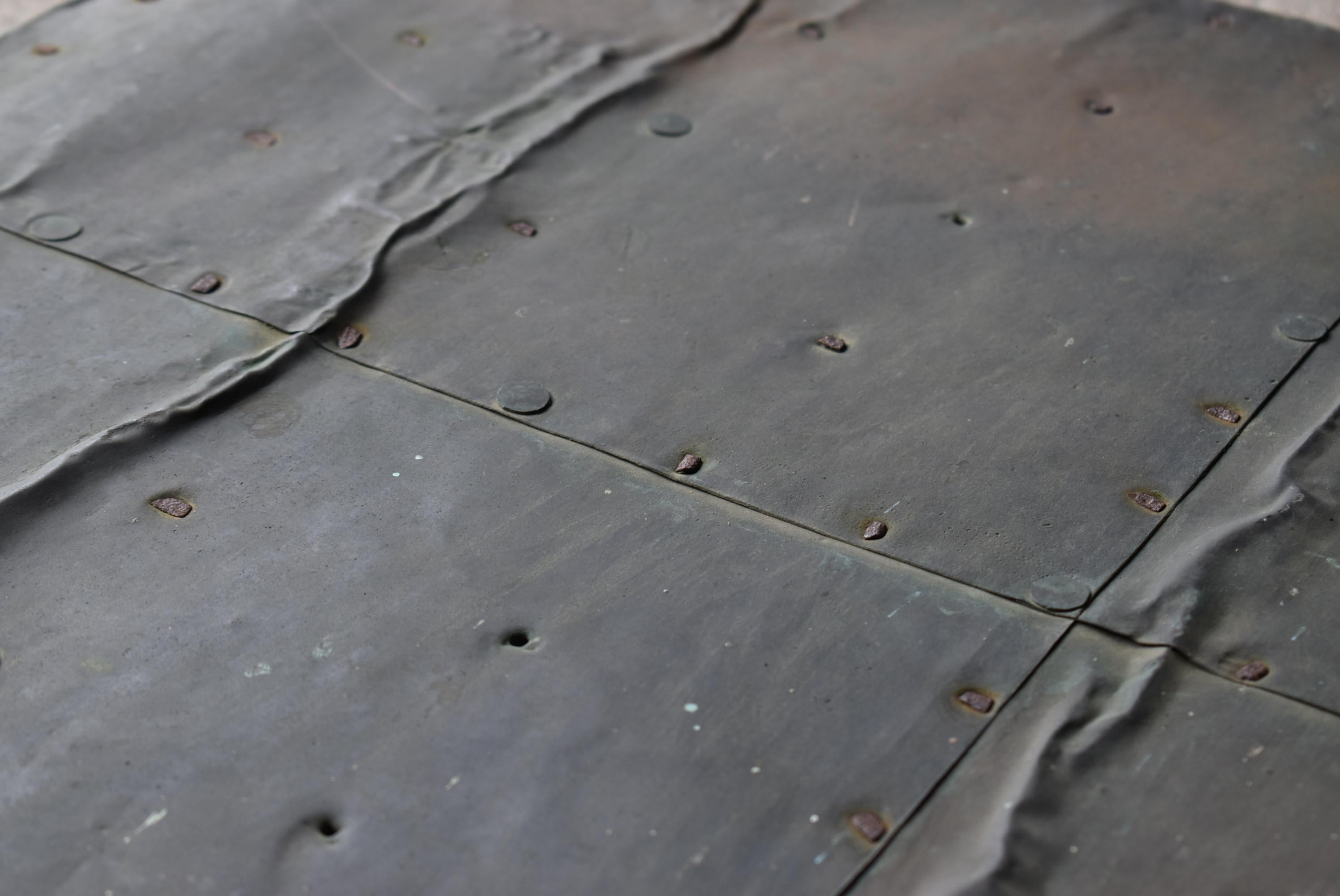 Japanese Antique Copper-Clad Door 1860s-1900s / Abstract Art Wabisabi For Sale 2
