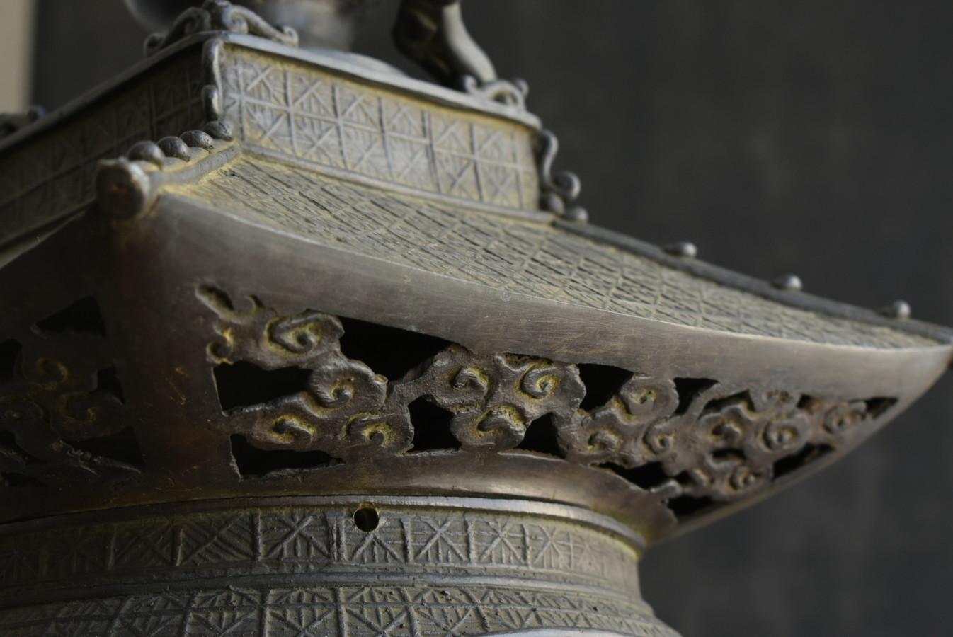 Japanische antike Kupferlaterne / zartes Design / frühes 20. Jahrhundert im Zustand „Gut“ im Angebot in Sammu-shi, Chiba